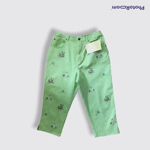 Quacker Factory Embroidered Stretch Crop Pants XL